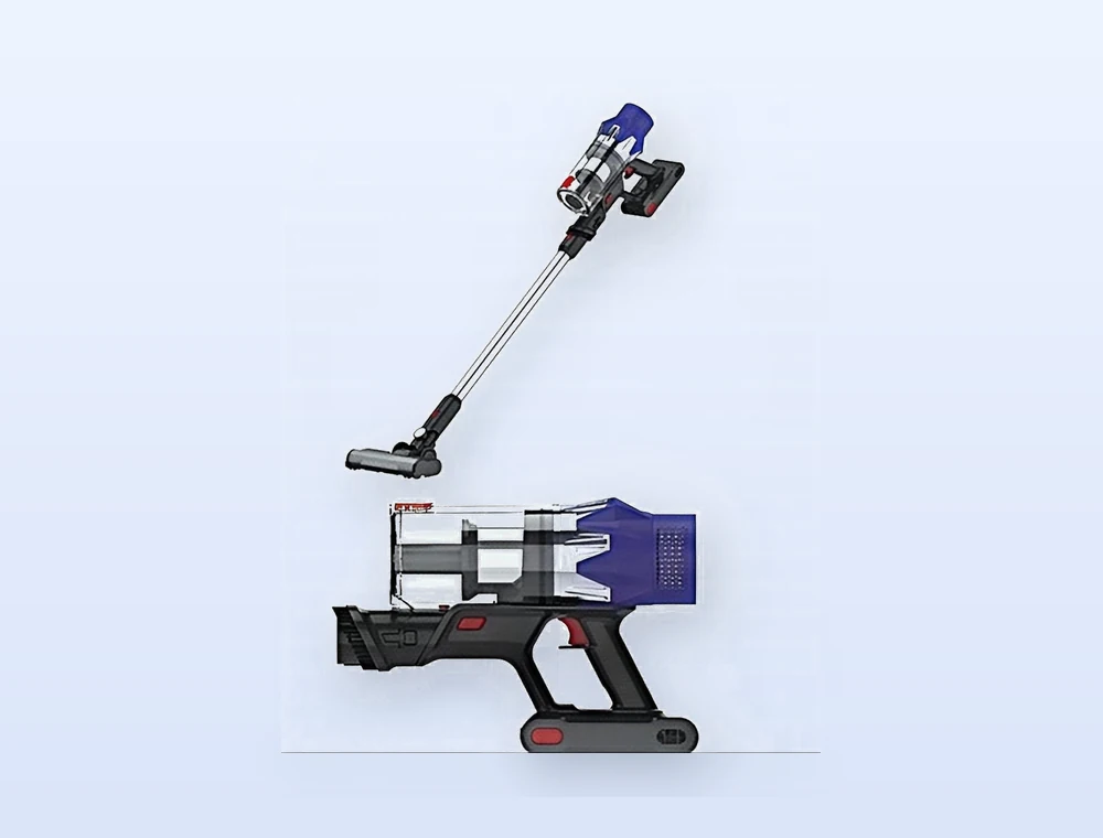 Representative cordless stick and handheld vacuum cleaner